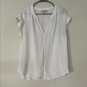 Philosophy White and Black Polka Dot Blouse